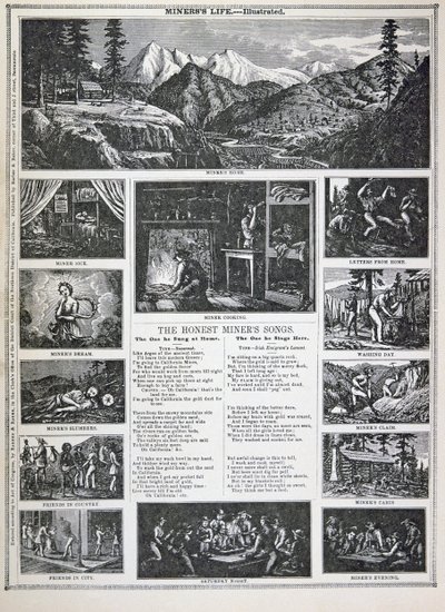 Las canciones del minero honesto, de la Fiebre del Oro de California de 1849 de American School