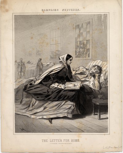 La carta para casa, ilustración de Campaign Sketches, 1863 de American School