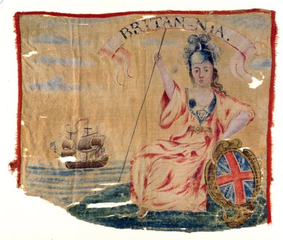 La bandera de Louisbourg Britannia, 1745 de American School