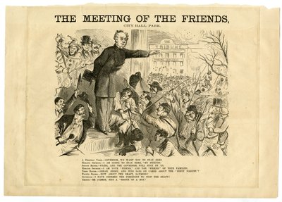 La reunión de los amigos, City Hall Park, 1863 de American School