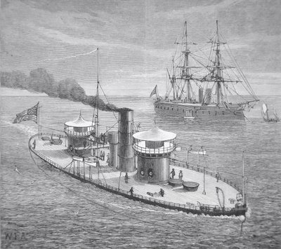 El Miantonoma, monitor acorazado de doble torreta lanzado en 1863 de American School