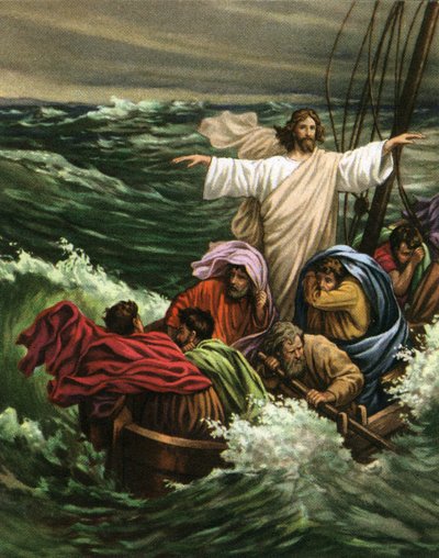 El milagro de Cristo calmando la tormenta en el mar de Galilea de American School