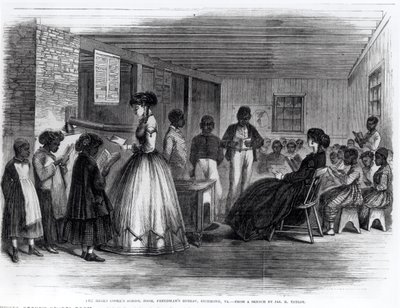 El aula de las señoritas Cooke, Oficina de Libertos, Richmond, Va., de 