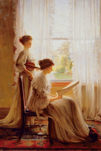 La lección de música, c.1890 de American School