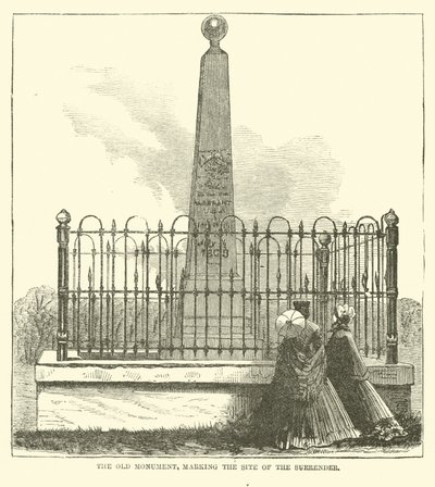 El viejo monumento, marcando el sitio de la rendición, julio 1863 de American School