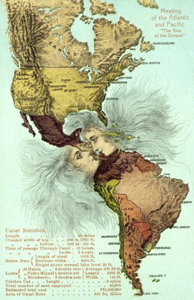 El Canal de Panamá, océanos Pacífico y Atlántico besándose de American School