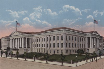Oficina de Patentes, Washington DC (litografía en color) de American School