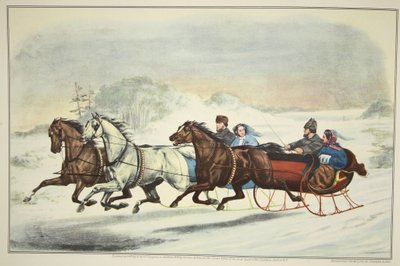 La carrera de trineos, pub. 1859 de American School