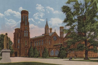 The Smithsonian Institution, Washington DC (litografía en color) de American School