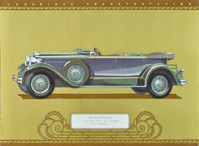 The Sport Phaeton, A Custom Eight by Packard, pub.1930 (litografía en color) de American School