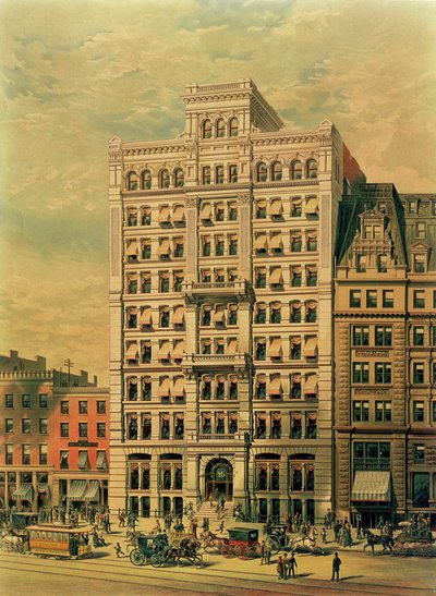 Edificio de la Standard Oil Company, 26 Broadway, Nueva York, pub. por Root and Tinker, 1886 de American School