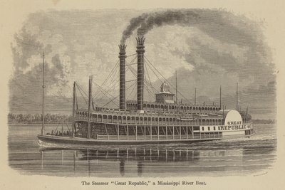 The Steamer "Great Republic", un barco del río Mississippi (grabado) de American School