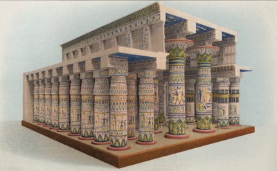 Templo de Karnak, Egipto (litografía en color) de American School