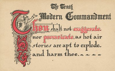 El décimo mandamiento moderno (litografía en color) de American School