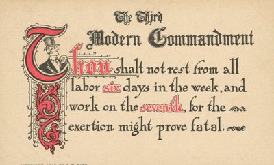 El tercer mandamiento moderno (litografía en color) de American School