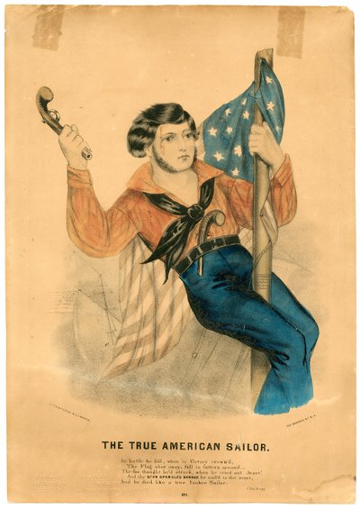 The True American Sailor, c.1838-56 (litografía en color) de American School
