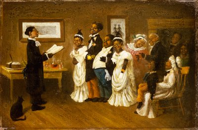 La boda, c.1850 (óleo sobre lienzo) de American School