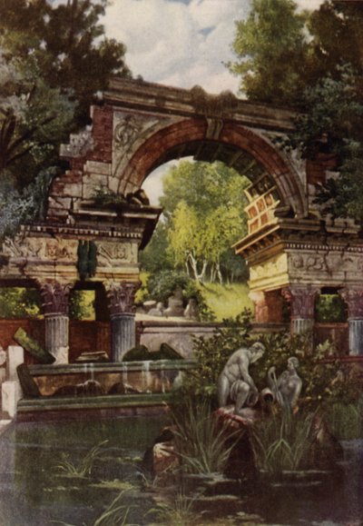 Los jardines de Schonbrunn (litografia en color) de American School