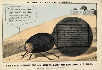 El gran escarabajo de Missouri: Benton rodando su bola, 1837 de American School