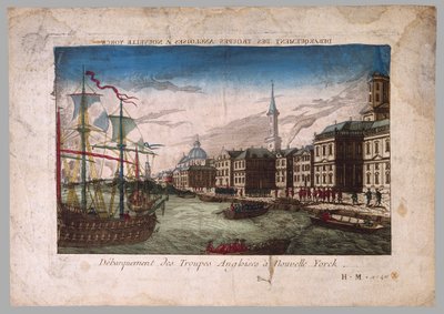 El desembarco de las tropas británicas en Nueva York, 1776 de American School