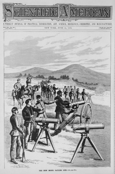 El nuevo modelo de ametralladora Gatling, de Scientific American, 14 de junio de 1879 de American School