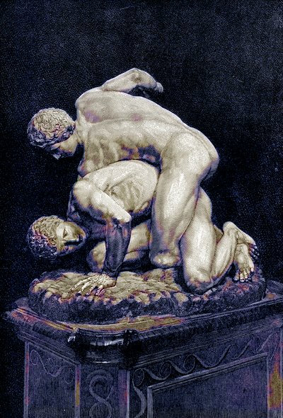 Los luchadores, ilustración de History of Greece de Victor Duruy, publicado en 1890 de American School
