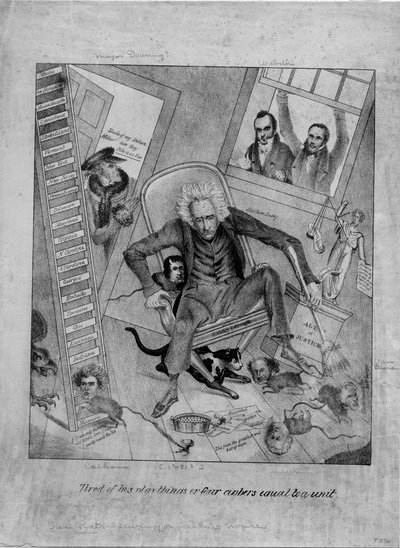 Cansado de sus juguetes, o, Cuatro ceros igual a una unidad, c.1831 de American School