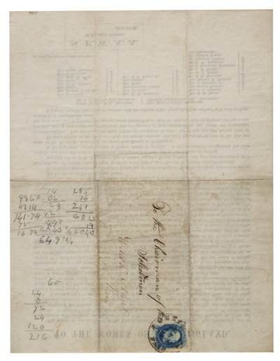 A las mujeres de Nueva Inglaterra (carta circular), c.1862-1865 de American School
