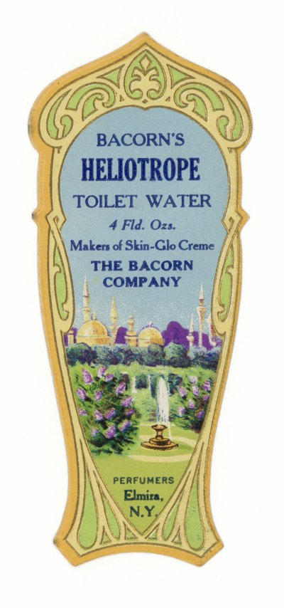 Agua de Tocador, etiqueta, Heliotropo de American School