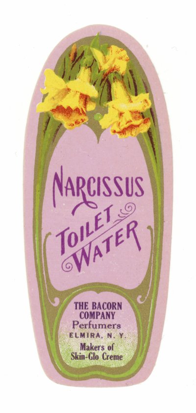 Agua de Tocador, etiqueta, Narciso de American School