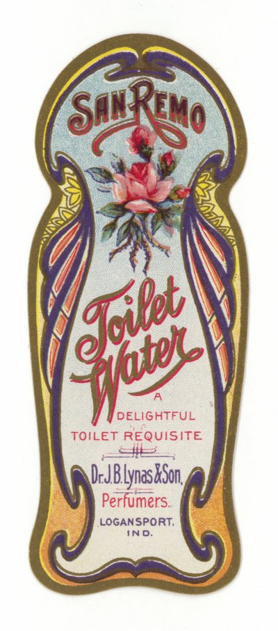 Agua de Tocador, etiqueta, San Remo de American School