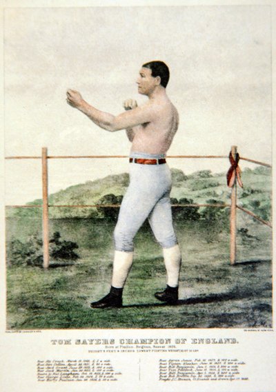 Tom Sayers, de una impresión de Currier & Ives de American School