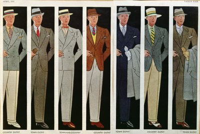 Trajes de ciudad y campo, de Vanity Fair, abril de 1931 de American School