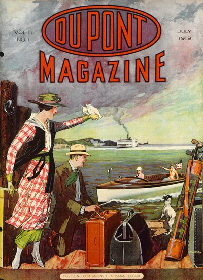Compañero de Viaje - Equipaje de Artesano, portada de la revista DuPont, julio de 1919 de American School
