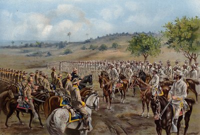 US Army, rendición de Santiago por el General Toral al General Shafter de American School