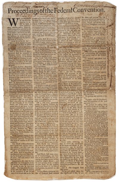 Constitución de los EE.UU., c.10 de septiembre de 1787 de American School