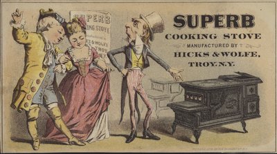 Tío Sam vendiendo una estufa de cocina magnífica de American School