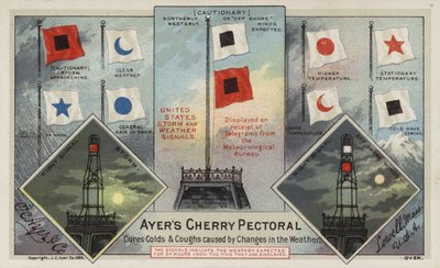 Señales meteorológicas y de tormenta de Estados Unidos (cromolito) de American School