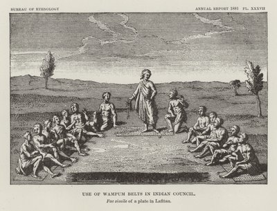 Uso de cinturones de wampum en el consejo indio de American School