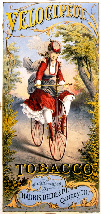 Anuncio de la revista de tabaco Velocipede de American School