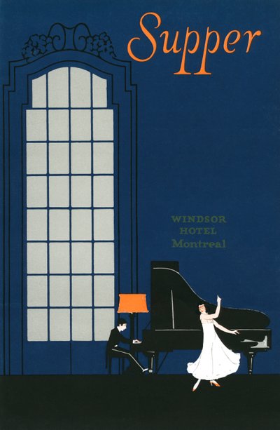 Menú Vintage del Hotel Windsor en Montreal de American School