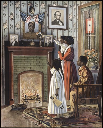 Cartel de la Primera Guerra Mundial "True Blue", pub. 1918 (litografía en color) de American School