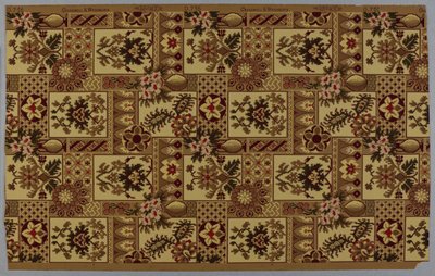 Papel pintado, motivo, ca. 1885. Papel impreso de American School