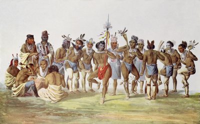 Danza de Guerra de los Sauks y Foxes, ilustración de 