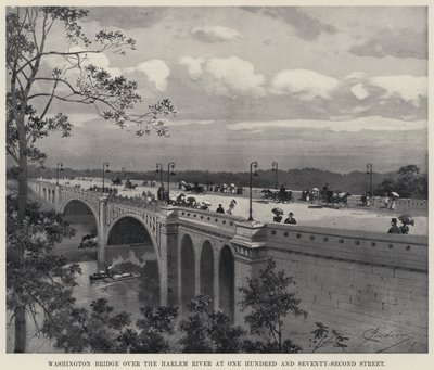 Puente de Washington sobre el Río Harlem en la Calle Ciento Setenta y Dos de American School