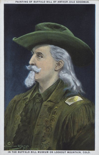 William "Buffalo Bill" Cody, explorador, cazador de búfalos y showman estadounidense (litografía en color) de American School