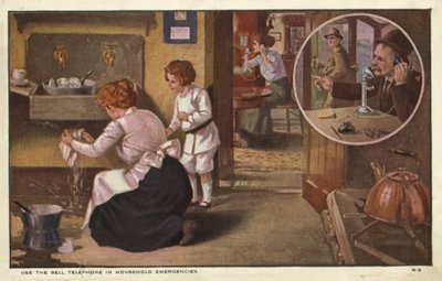 Mujer llamando a un fontanero de American School