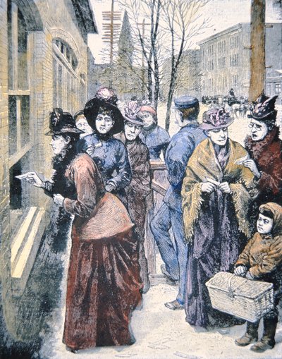 Sufragio femenino en EE.UU.: Mujeres votando en el Territorio de Wyoming después de ganar ese derecho en 1869 de American School