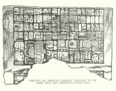 Se cree que la escritura de los indios mexicanos tiene más de 10.000 años (litografía) de American School