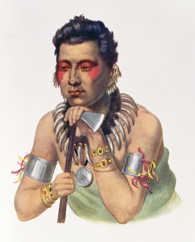 Joven Ma-Has-Ka, Jefe de los Iowas, 1837, ilustración de 